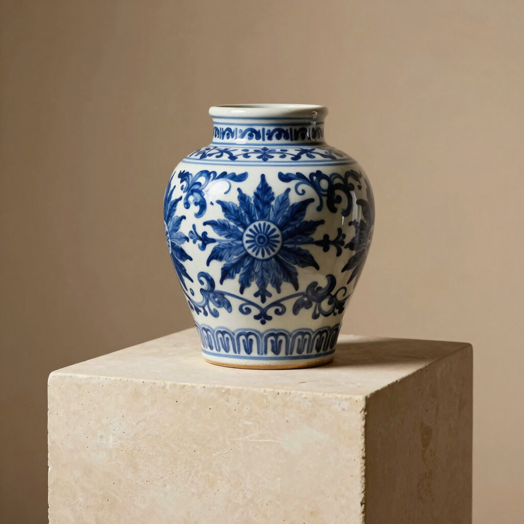 Tibor de Talavera Azul y Blanco