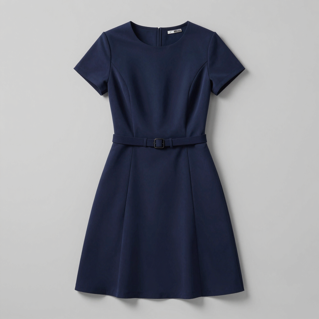 Travia Tailored Navy Midi Dress