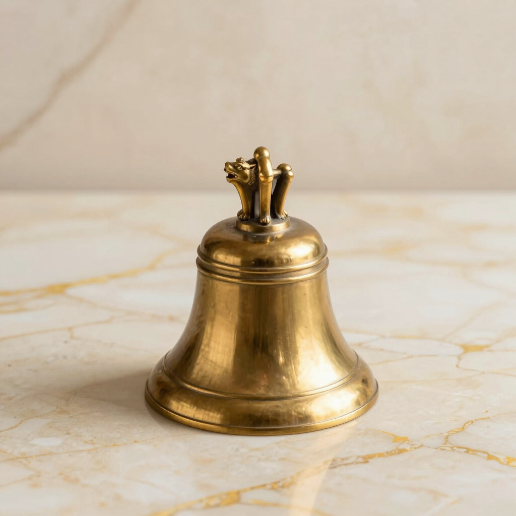 Artisanal Solid Brass Nandi Temple Bell