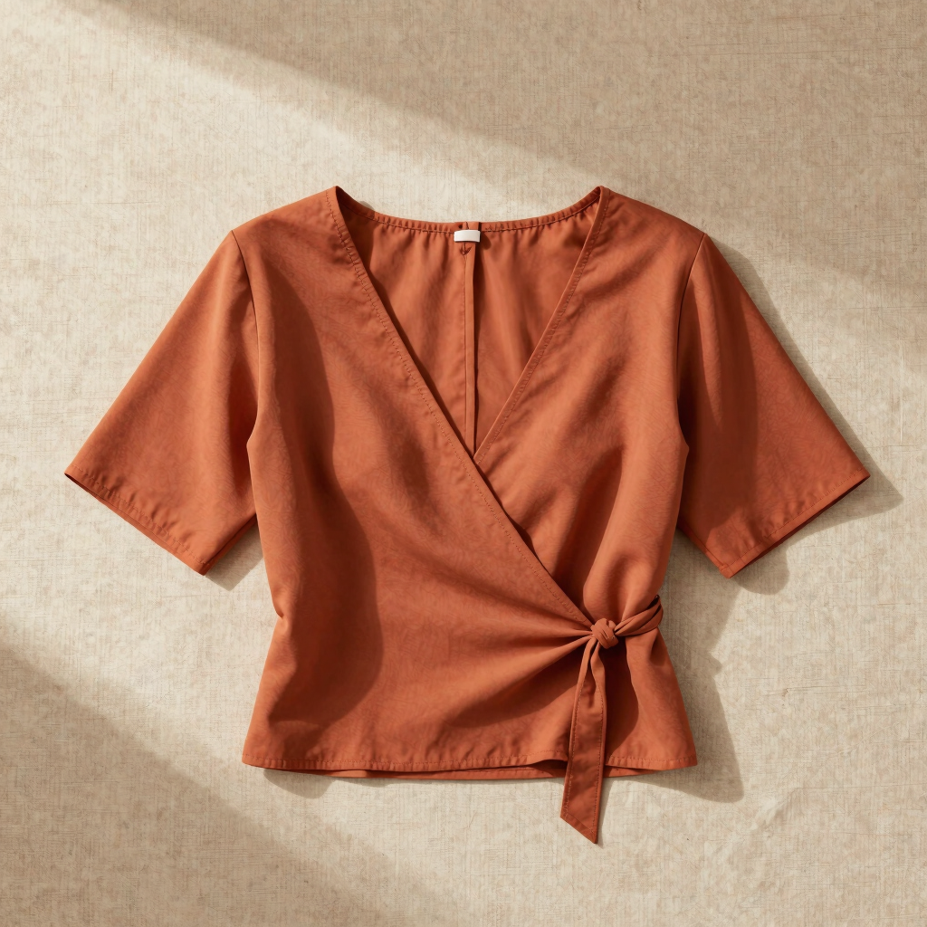 Blusa Transpassada Terracota