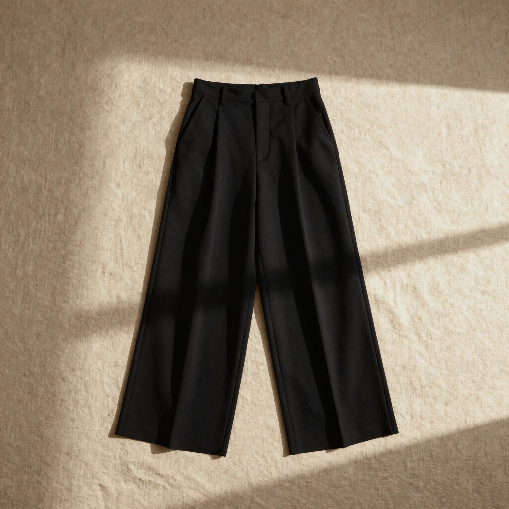 Calça Pantalona Escultórica Preta