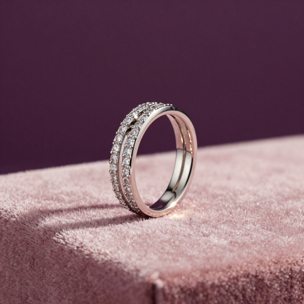 Anillo de Rodio Elegancia Glacial