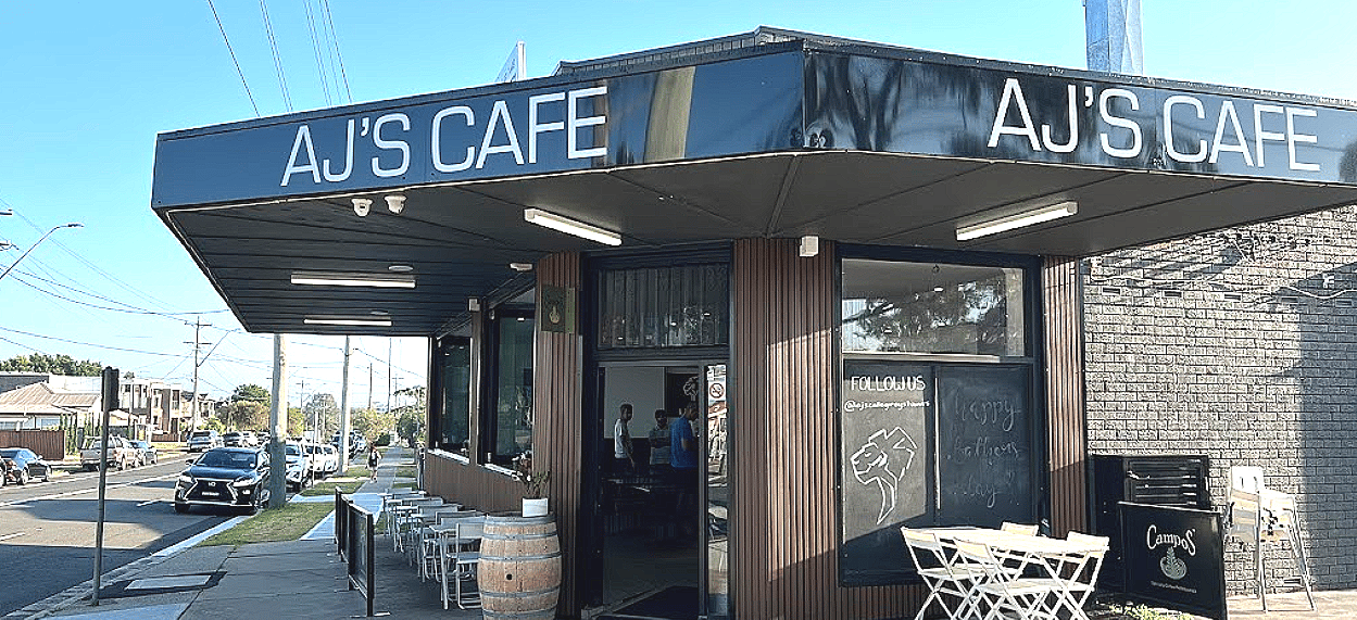 AJ’s Café exterior in Greystanes