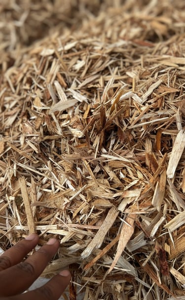 Close view of veneer chips