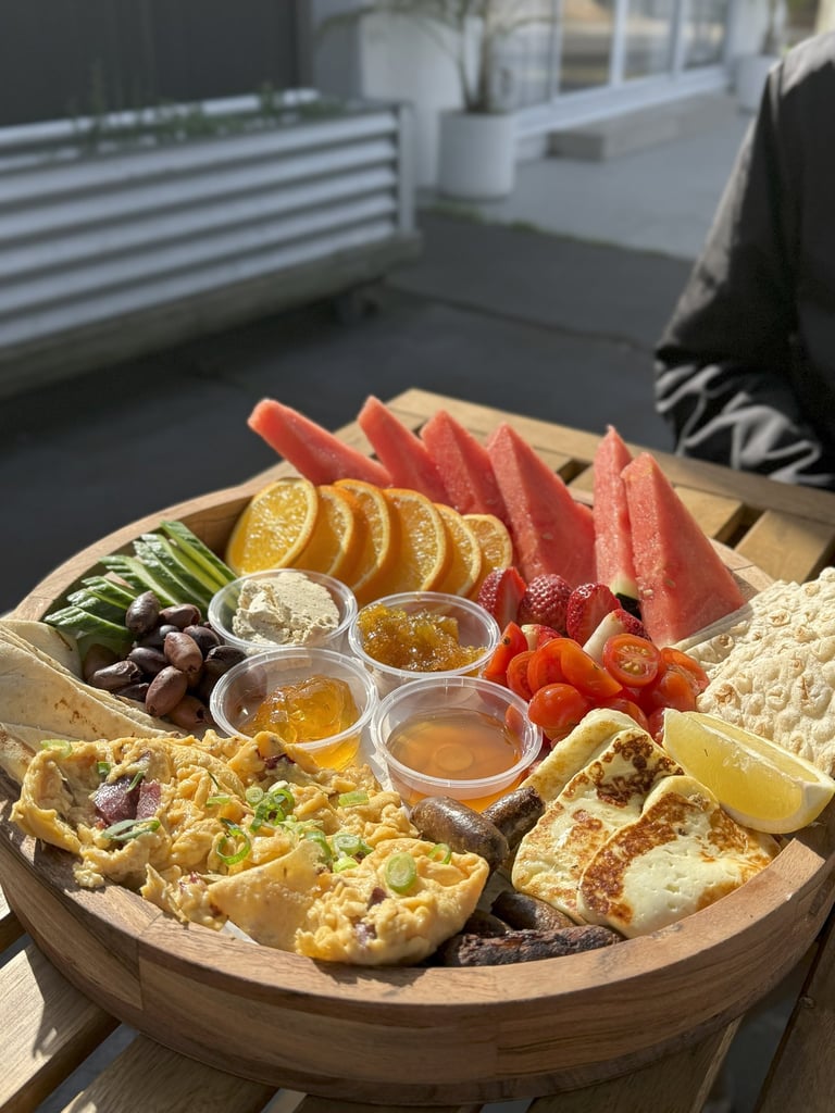 Middle Eastern platter close up