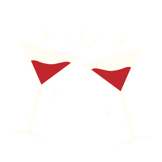 Deux verres à martini remplis de cocktails rouges qui s’entrechoquent lors d’un toast festif, avec d