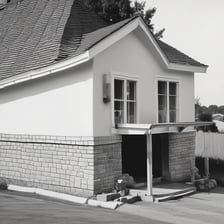 Inspector examining a home's roof under bright daylight