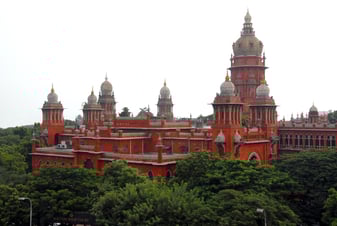Madras High Court Chennai building exterior with red Indo-Saracenic architecture