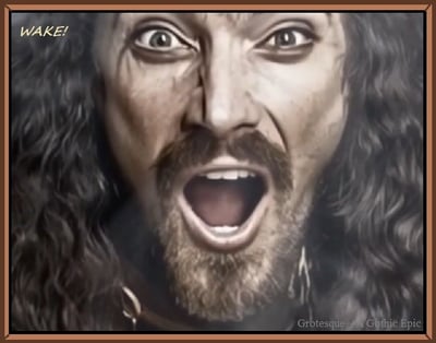 Captain Bourne Awakens Friar Odino with a Pail of Water