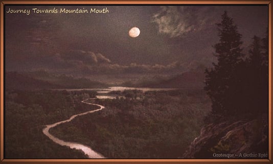 Westward  Moonlit Journey Toward Mountain Mouth