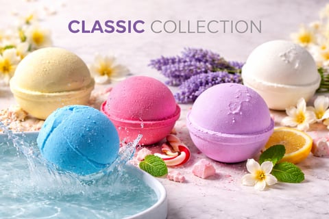 Classic bath bombs XL relaxing spa bath bombs lavender jasmine and vanilla scents