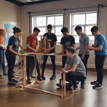 Happy young people enjoying an outdoor activity funded by the store’s proceeds.