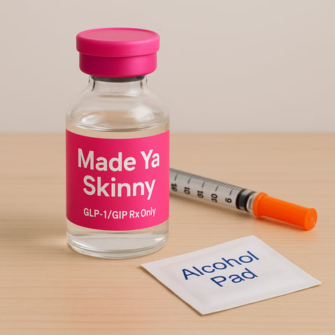 a bottle of alcohol and a sydele with a needle needle
