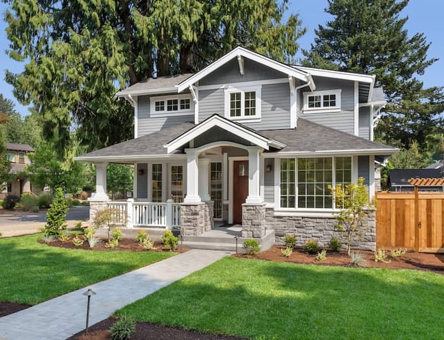 Front view of a two story home.