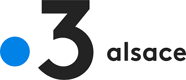 Official France 3 Alsace regional television channel logo with blue dot and black typography.