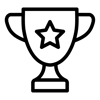 black and white icon of a trophy