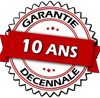 Badge Garantie Décennale 10 ans pour travaux de toiture avec couvreur certifié dans les Hauts-de-Seine 92.