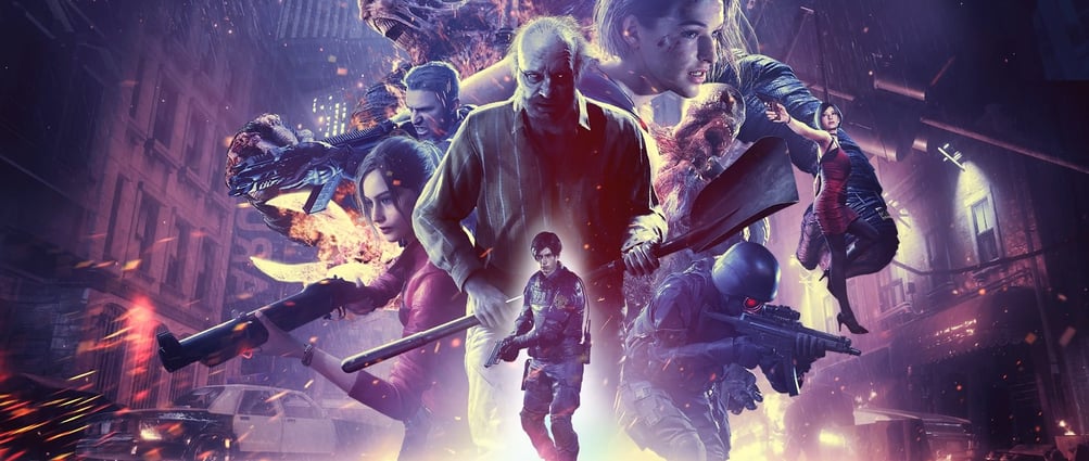 Poster divulgado pela Capcom com os personagens da franquia Resident Evil
