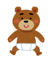Illustration d'un ours en peluche portant une couche