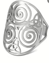 Bague ajustable en acier inoxydable avec nœud celtique et triskell