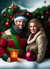 couple heureux pendant les fêtes de noel