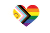 Un corazón colorido con los colores de la diversidad sexual y racial