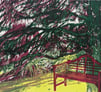 Screen print - Dumfries House through the trees