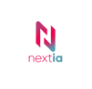 a logo for nextiaia next to a black background