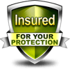 a shield shield with the words insured for your business