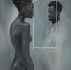 a woman standing in front of a mirror