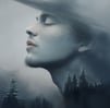 a man with a hat on a foggy day
