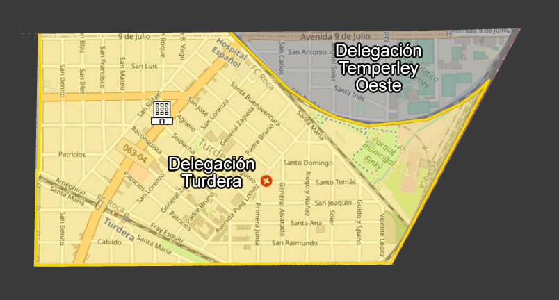 Mapa de Delegacion Municipal Turdera