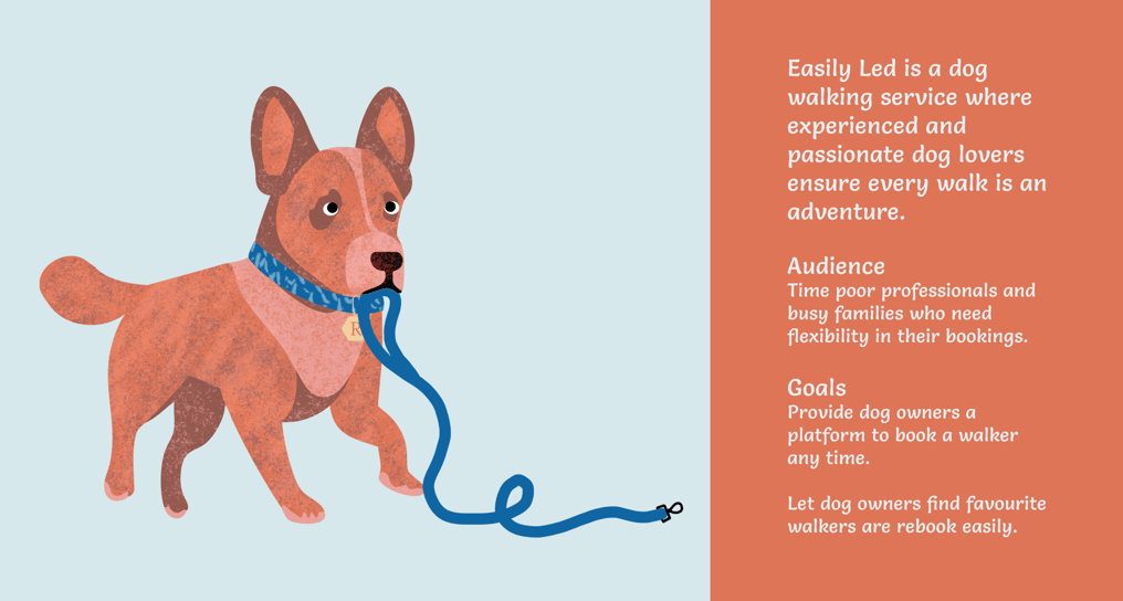 Easily Led dog illustration