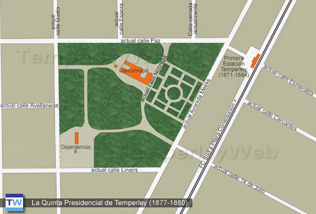 Quinta Presidencial de Temperley, hogar del presidente Nicolás Avellaneda | Infografía TemperleyWeb