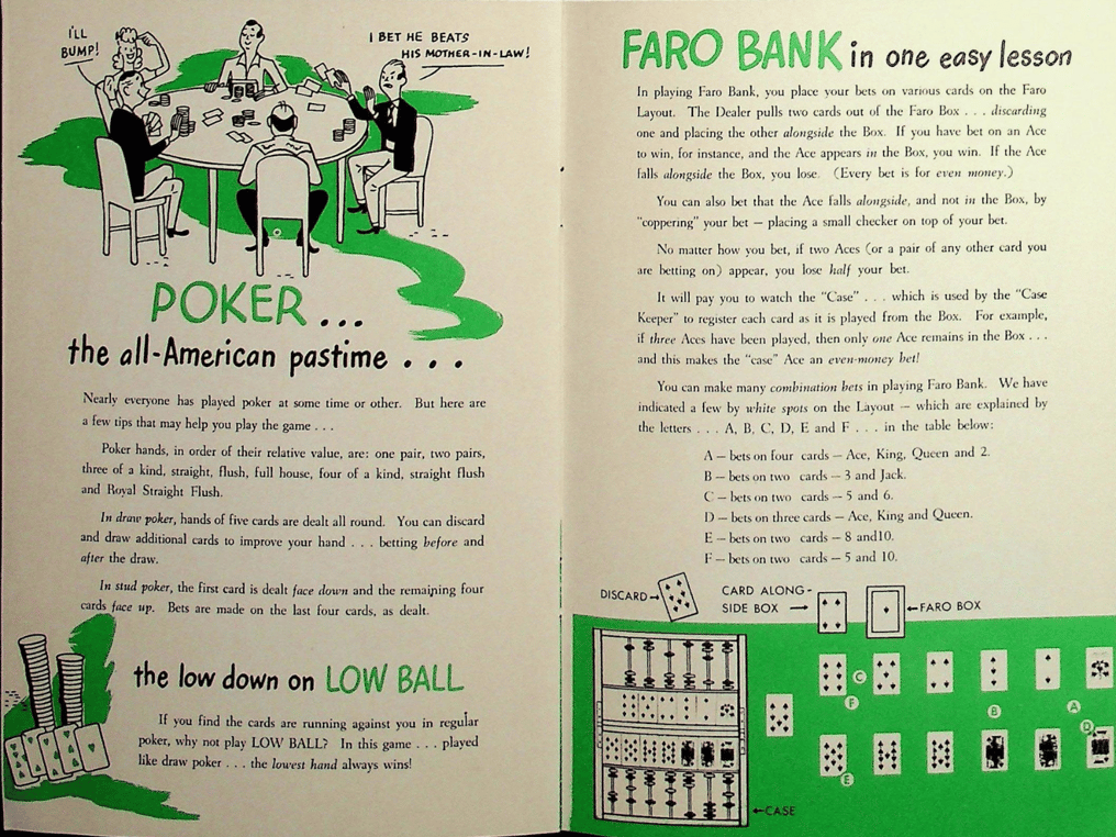 Harrah's gaming guide Faro Baccarat Craps Roulette Poker 21