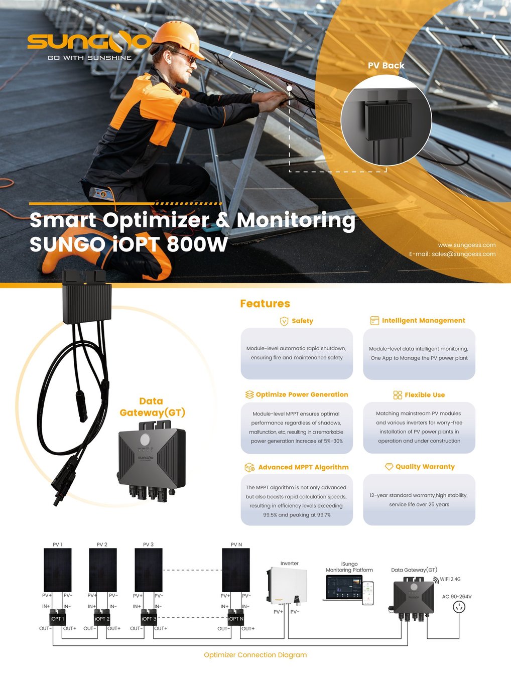SUNGO Energy iOPT soalr power optimiser datasheet 1