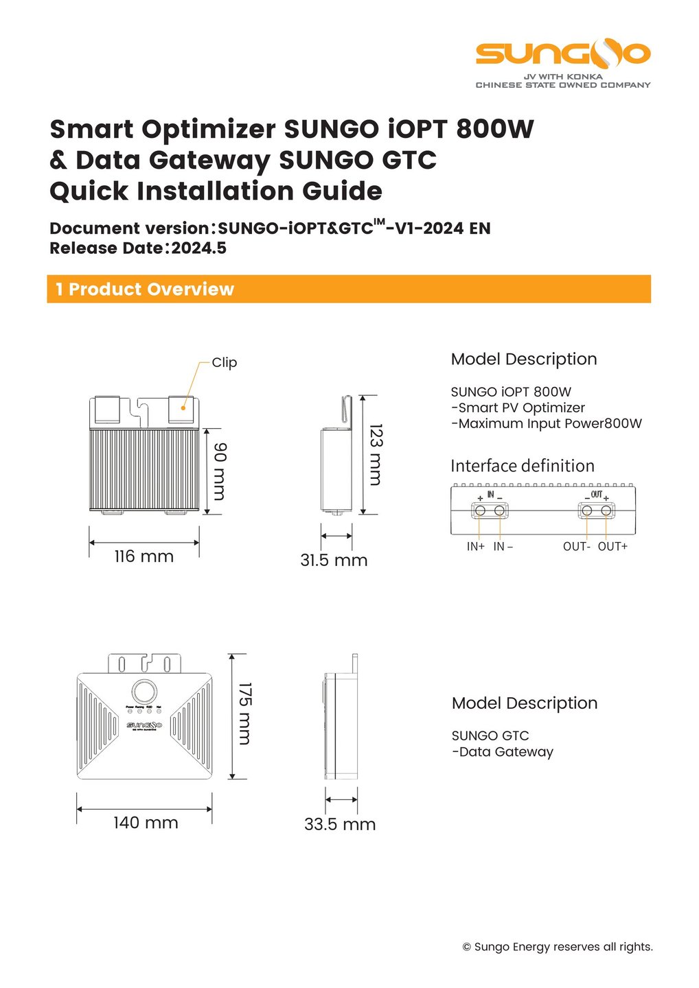 SUNGO iOPT Solar Power Optimiser and GTC Installation Manual-1