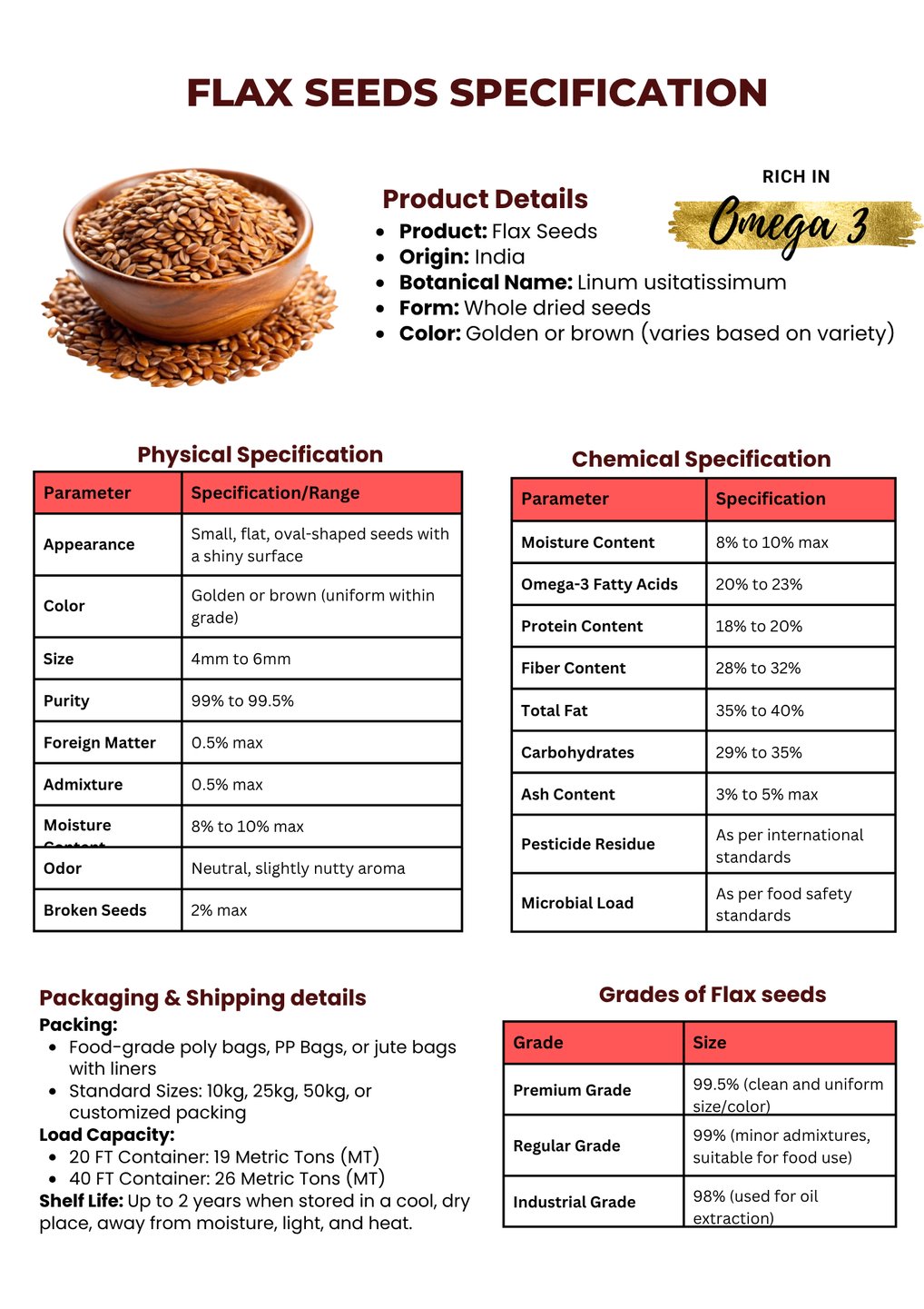 Flax seeds trader