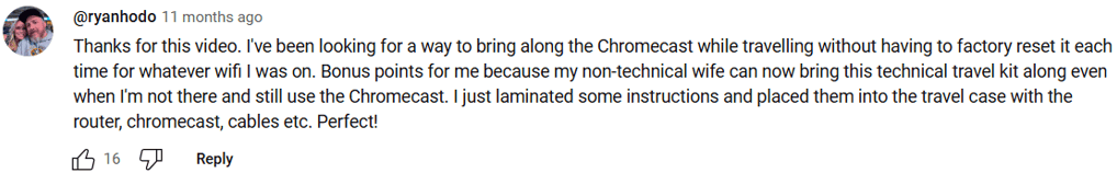 comment of chromecast ease and compatibility with gL .inet opal and beryl ax 
