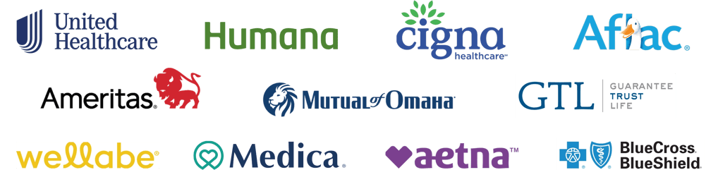 Grouping of logos of the carriers represented by Medicare Guy