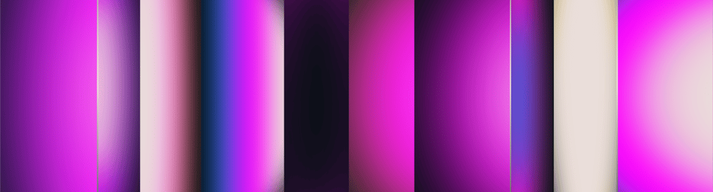 a group of four different colored lights on a black background