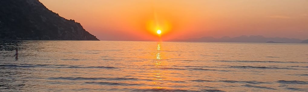 a sunset over İztuzu Beach