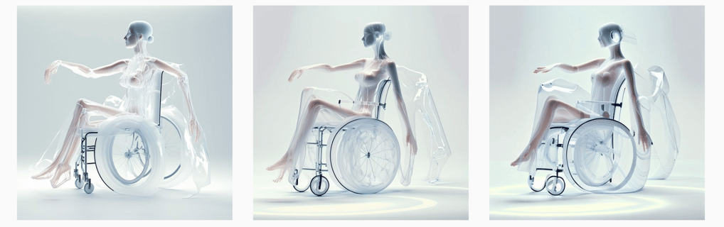 wheelchair translucent ladies