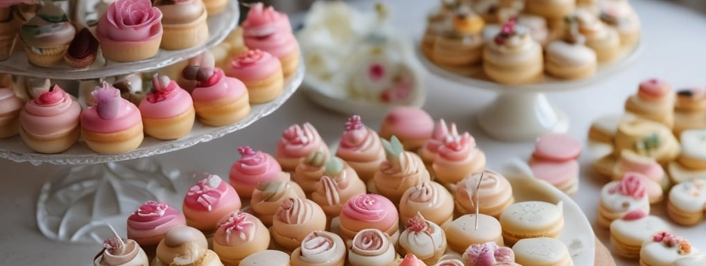 brown and white cupcakes on white table