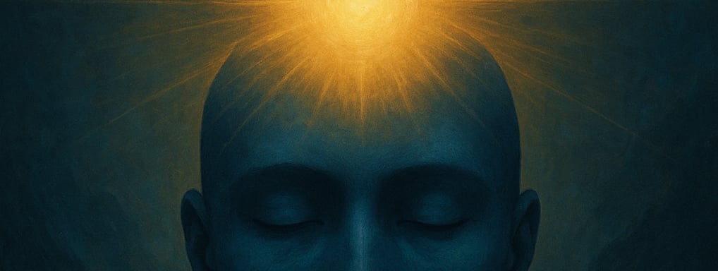 Mindful meditation with glowing light symbolizing mental clarity