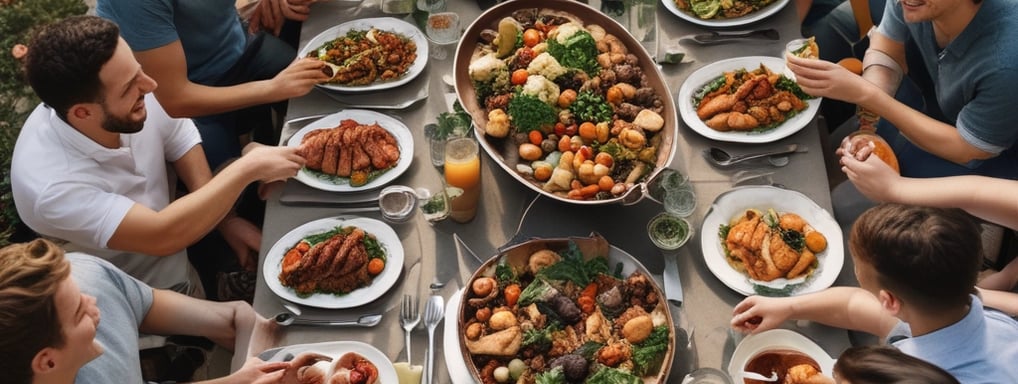 A chef is focused on preparing food in a dimly lit kitchen, surrounded by kitchen tools and ingredients. The scene is viewed through a window with a grid pattern.