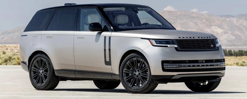 Range Rover parked on display on a runway for a show