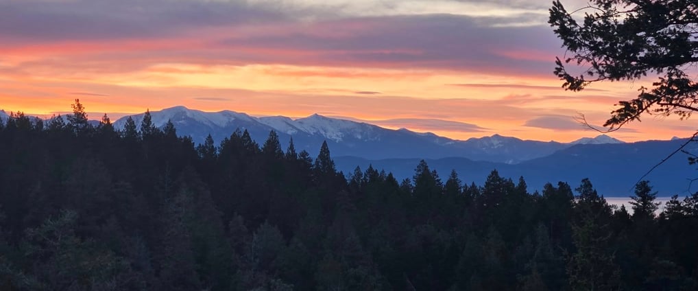 This literally from my back deck. A view of the Mission Mountains across Flathead Lake.