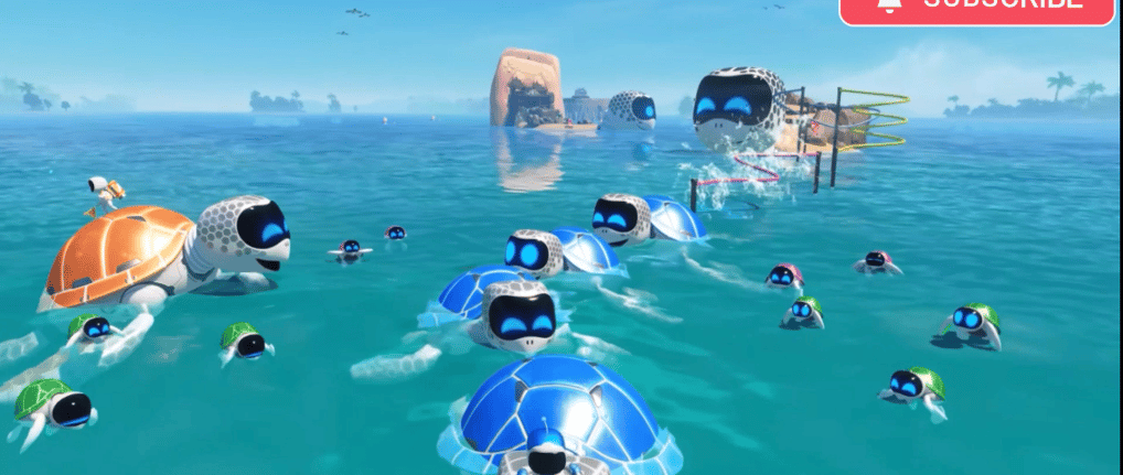 astro bot turtles in trash