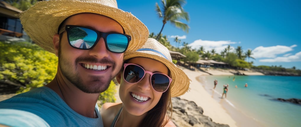 Maui tourists enjoying the beaches of Hawaii